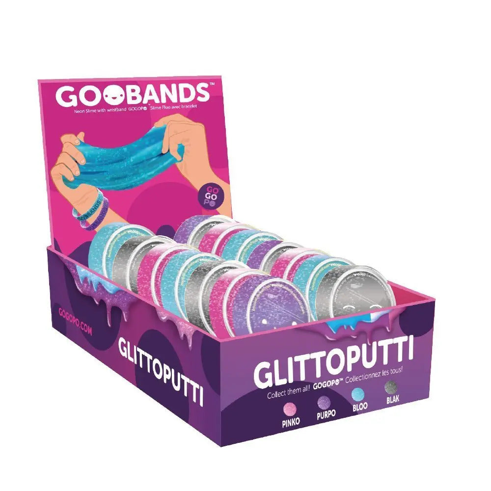 1PC GLITTOPUTTI Arm Bands Silicone Slime Wristband w Tub - Assorted Colours 4
