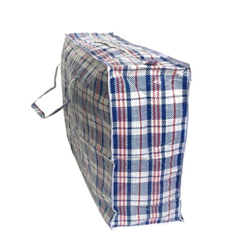 1x Large Stripe Bag Packing Storage Strip Zip Shopping Travel Check House Moving 65cm x 60cm x 25cm 3