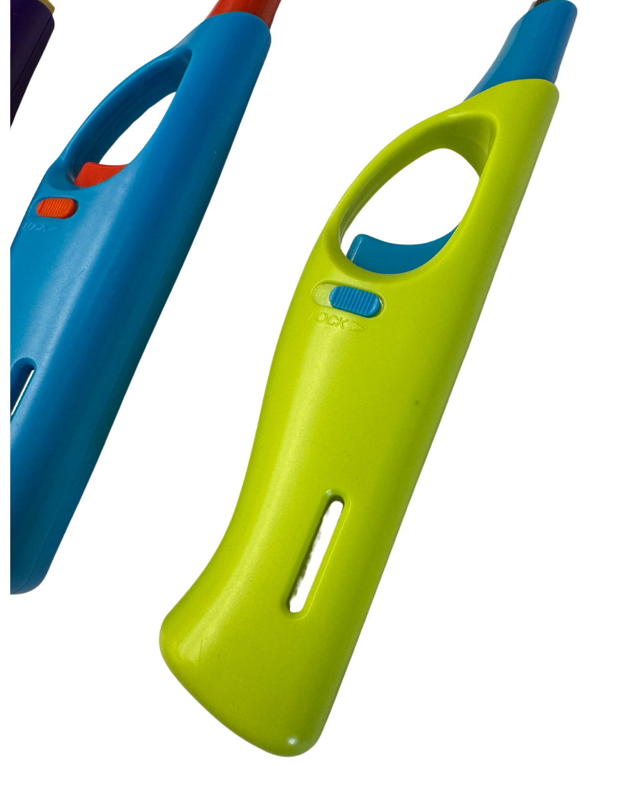 4x Long Gas Lighter for BBQ Kitchen Cigarette w/ Safety Lock - Assorted Colours 3