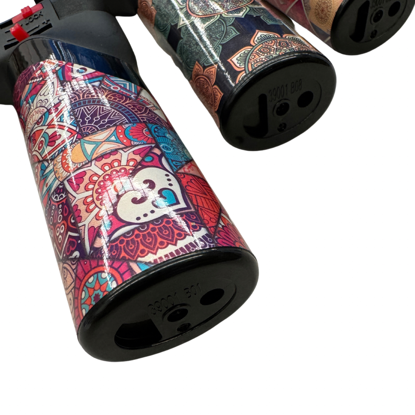 1x Jet Gas Lighter Torch Gun Gas w/ Refillable Butane & Safety Lock - Assorted Colours 3