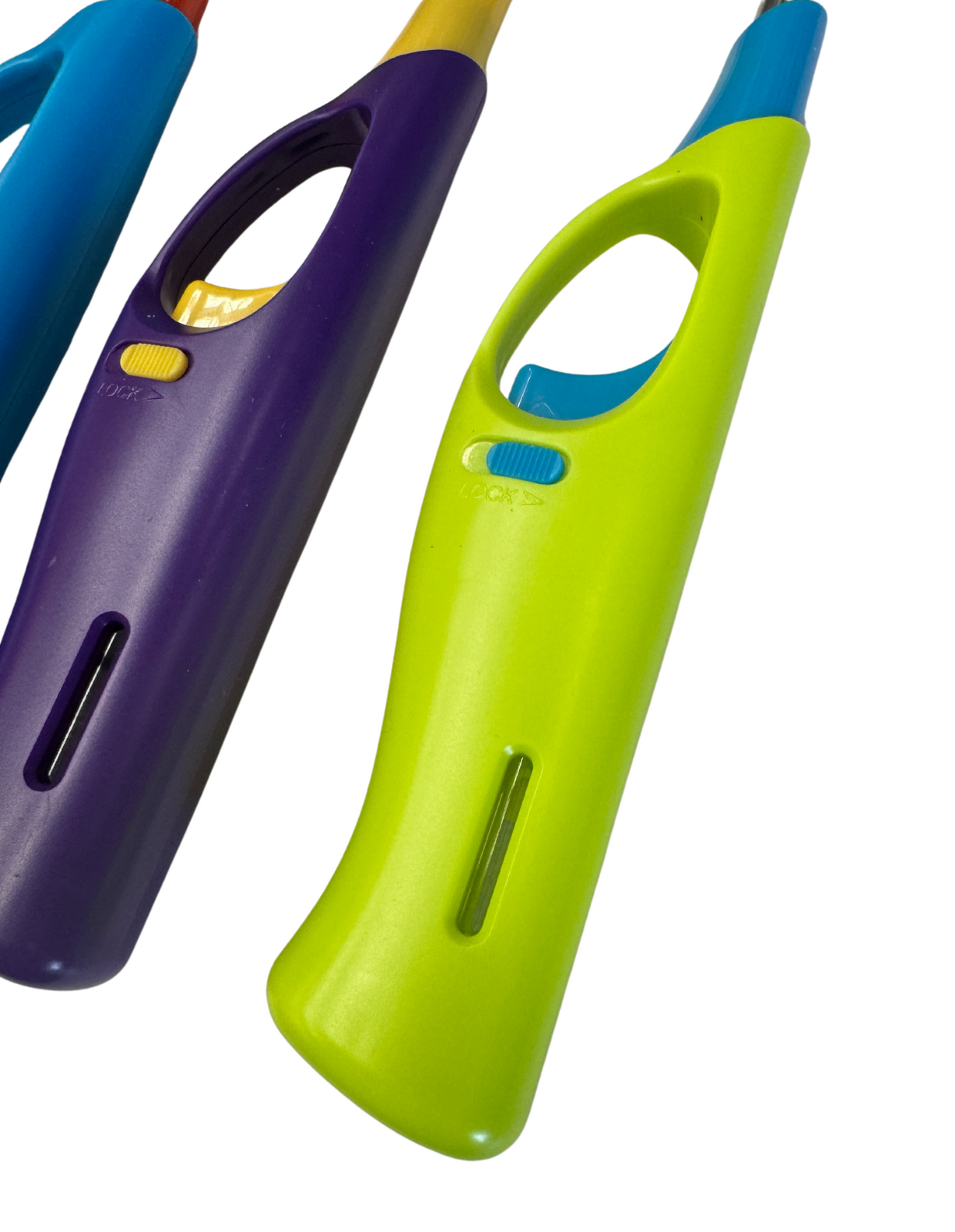 1x Clear Flexible Gas Lighter for BBQ Kitchen Cigarette w/ Safety Lock - Assorted Colours 3