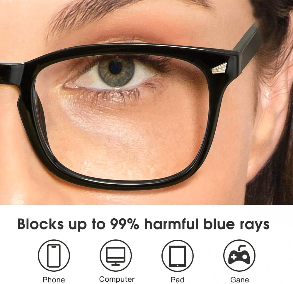 Anti Blue Light Blocking Computer Gaming Glasses Eyestrain Eyewear - Black 3