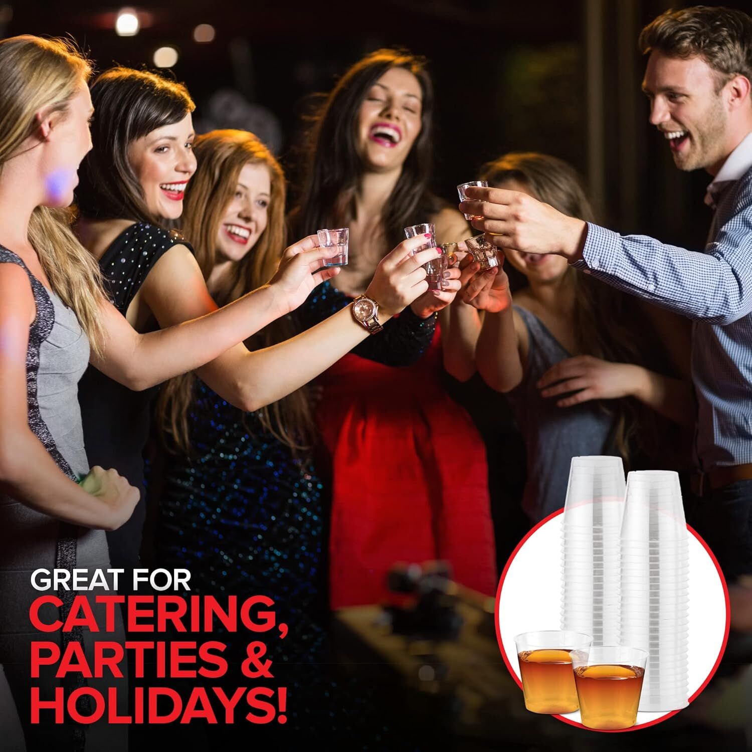 1080pcs 30ml Reusable & Disposable Plastic Shot Glasses Clear Cups Event Tastings Bulk 5