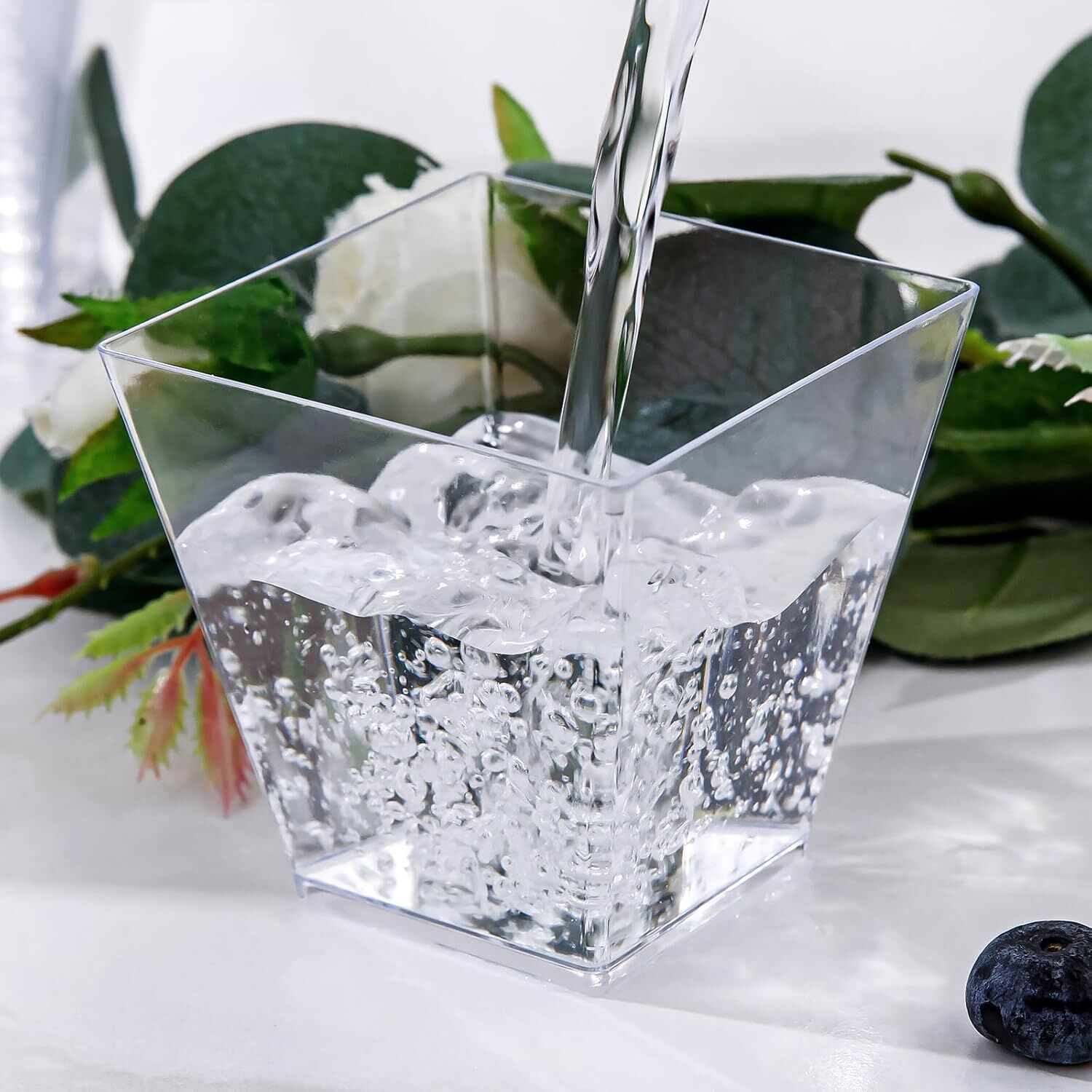 360x Premium Plastic Square Dessert Cups BPA Free Extra Strong Bulk - Clear 3