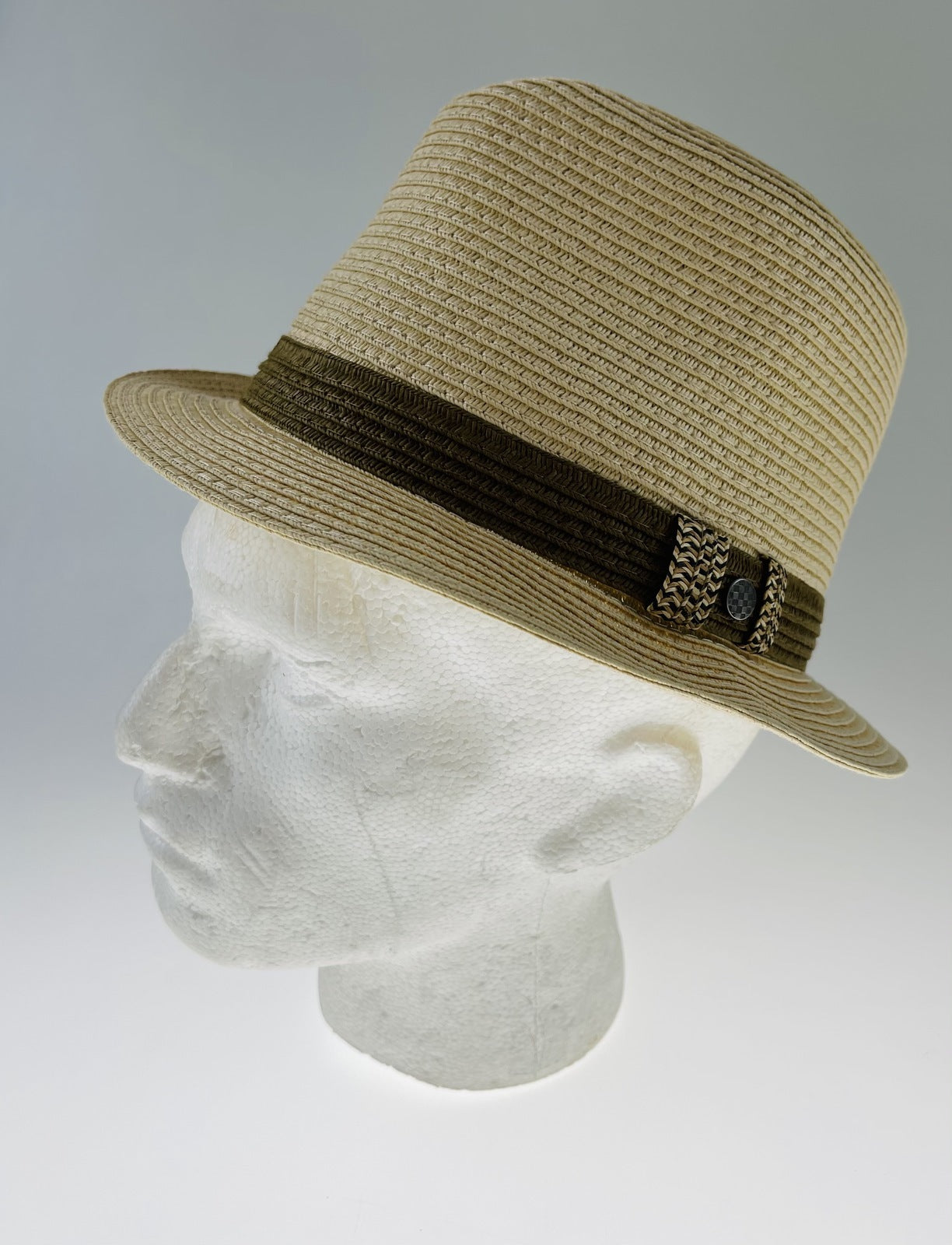 Dents Mens Straw Hat Toyo Trilby Fedora Summer Sun Stingy Brim  - Natural/Brown - S/M 6