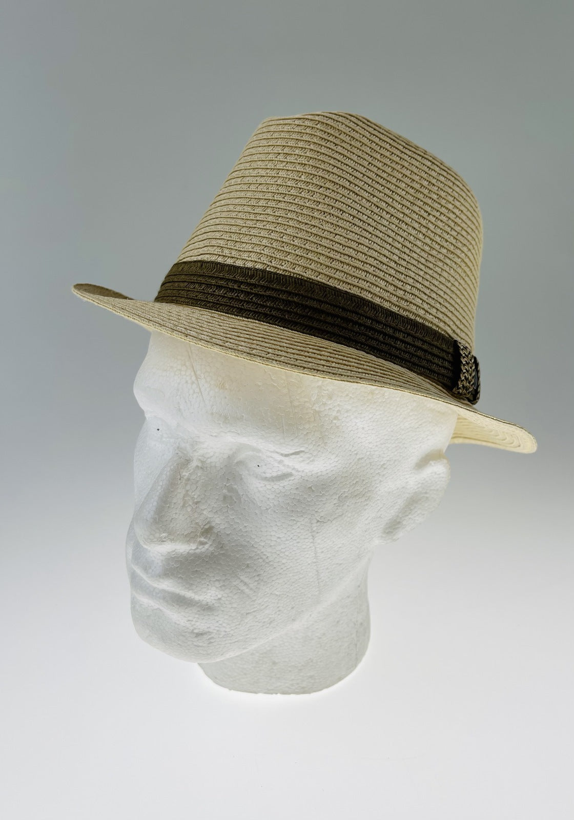Dents Mens Straw Hat Toyo Trilby Fedora Summer Sun Stingy Brim  - Natural/Brown - S/M 7