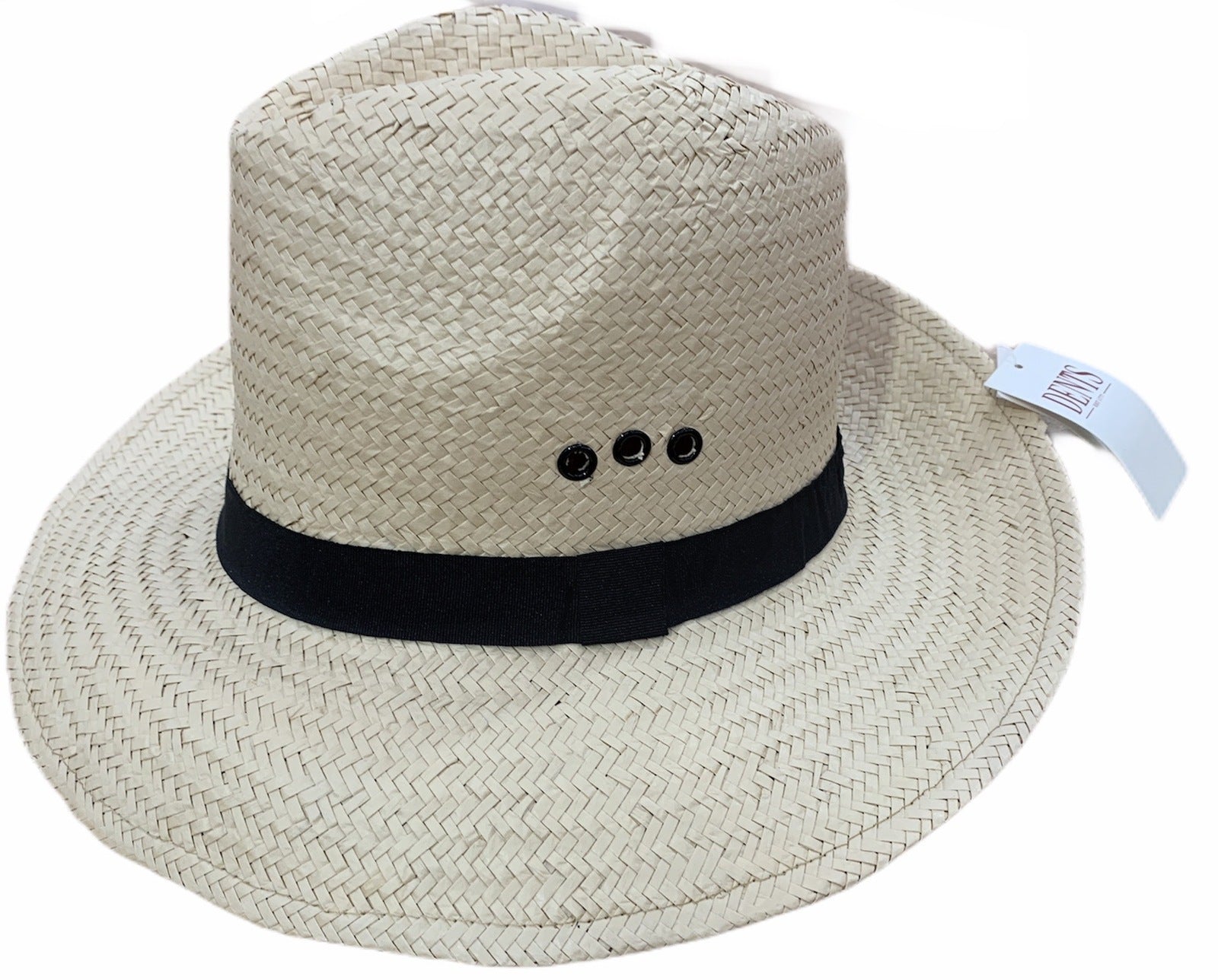 Dents DENTS Woven Paper Straw Panama Hat Trilby Fedora - L/XL (One Size) 4