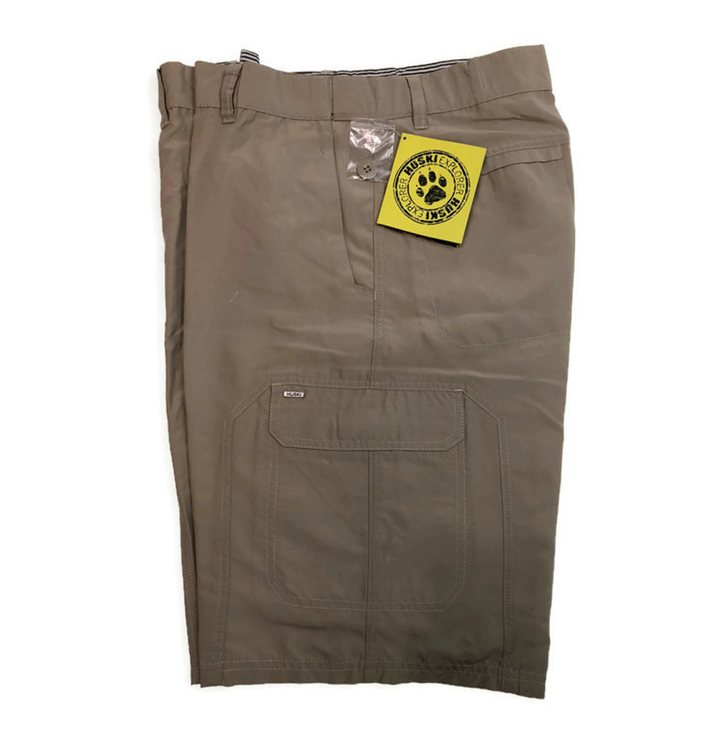 HUSKI Cargo Shorts Mens Cascade Microfibre Flexi Fit Short Army Military 515206 - Clay - 4XL (112cm Waist) 7