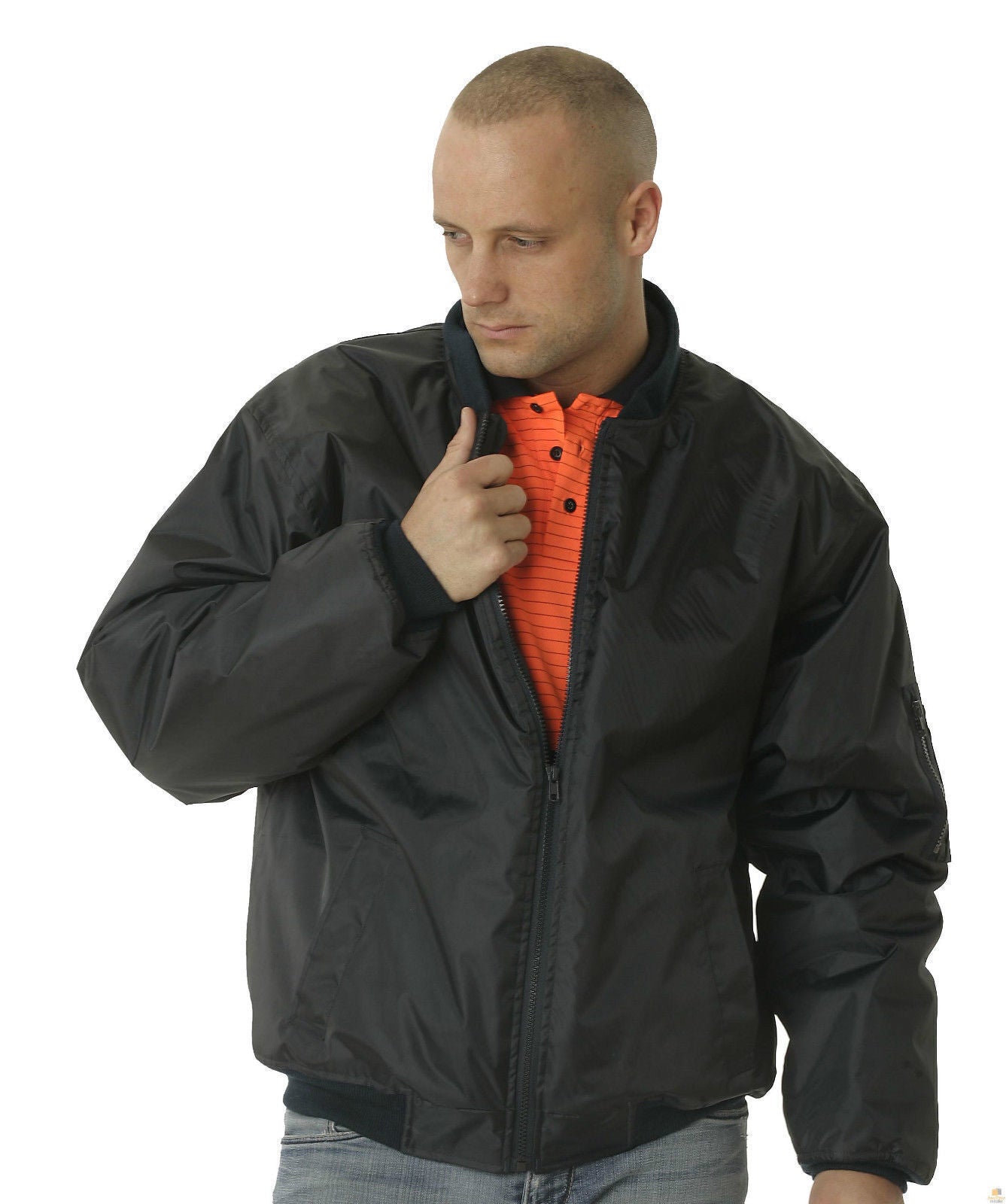 HUSKI Mens Quilted Combat Bomber Waterproof Jacket Windproof Workwear Coat - Navy - X-Small 5