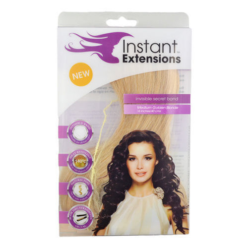 Instant Hair Extensions  w/ Invisible Band - Medium Golden Blonde 3