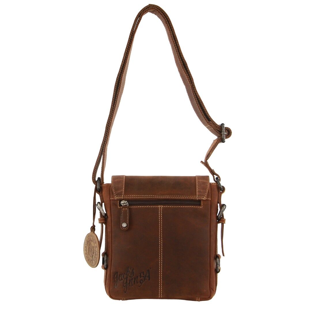 Jack's Inn Premium Blackthorne Crazy Horse Leather Crossbody Bag Vintage in Cognac 3