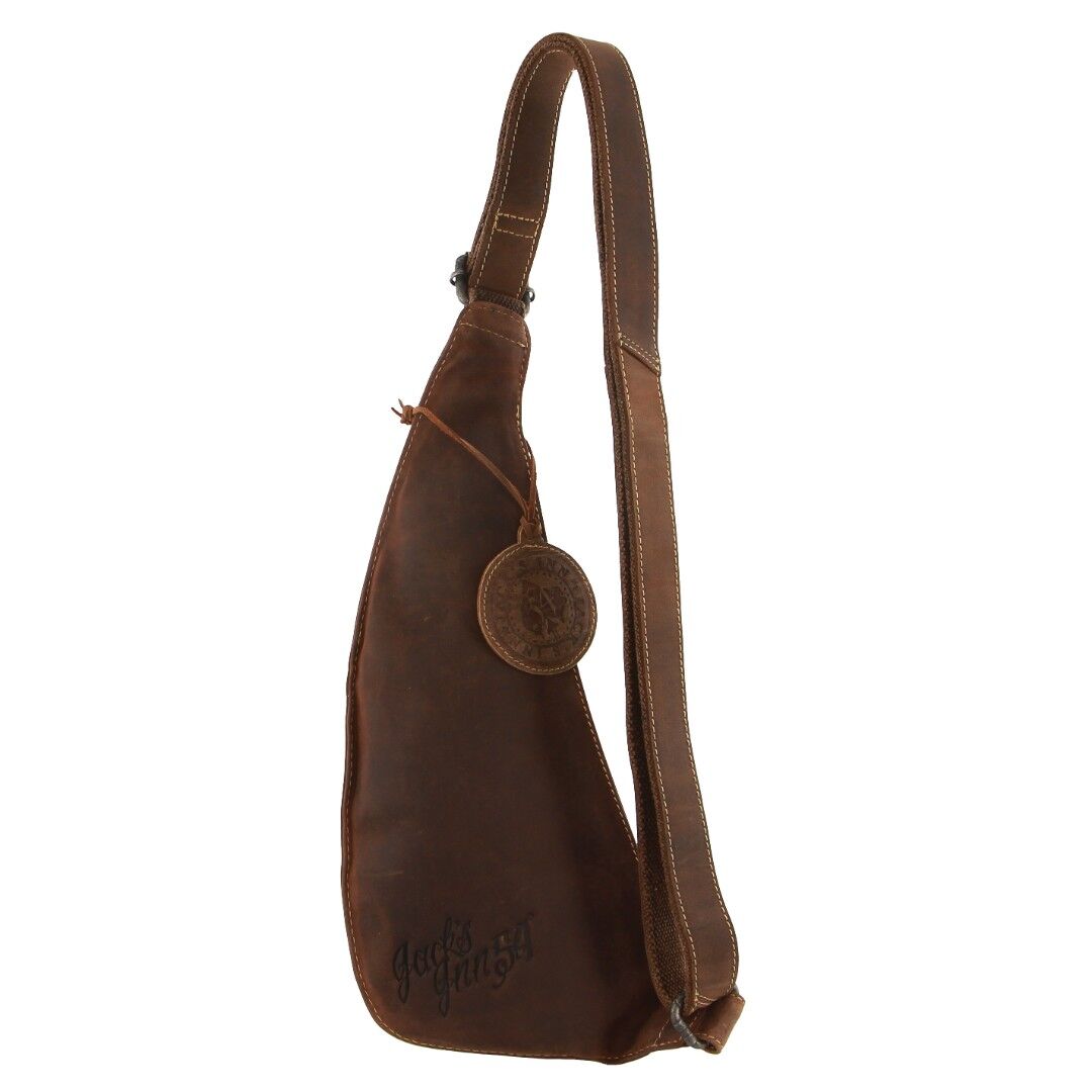 Jack's Inn Vengeance Brown Crazy Horse Leather Sling Bag Crossbody in Cognac 3