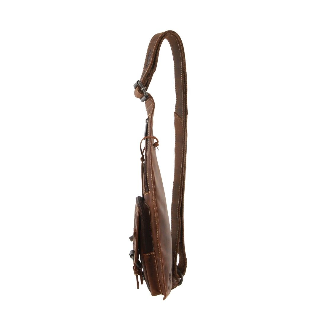 Jack's Inn Vengeance Brown Crazy Horse Leather Sling Bag Crossbody in Cognac 4