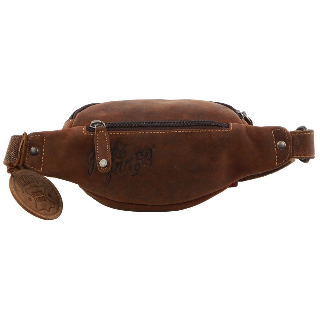 Jack's Inn Mudslide Brown Crazy Horse Leather Bumbag Waist Belt Bag Pouch in Cognac 3