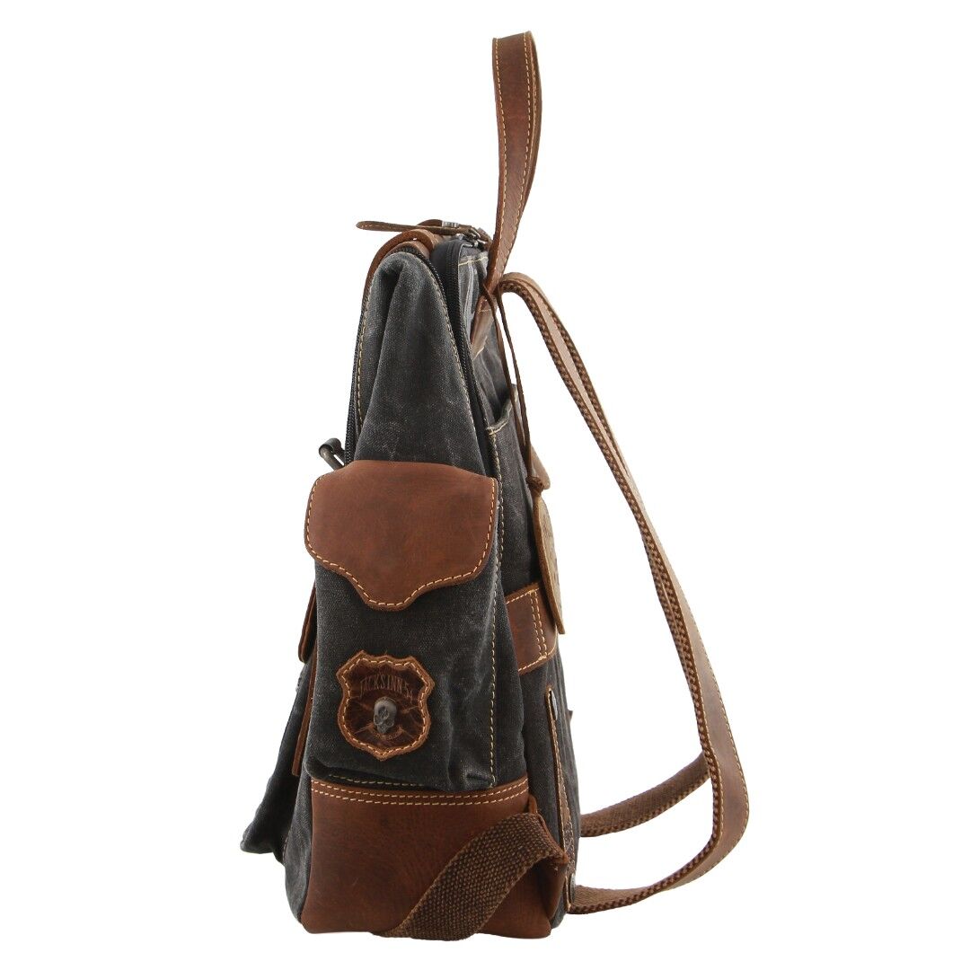 Jack's Inn Panama Canvas and Leather Backpack Bag Vintage Western in Cognac 4