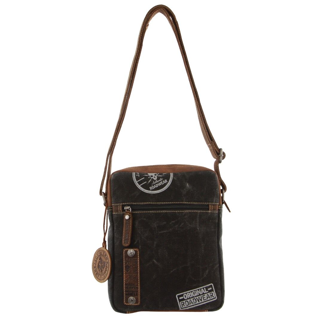 Jack's Inn Panama Canvas and Leather Small Crossbody Bag Vintage in Cognac 3
