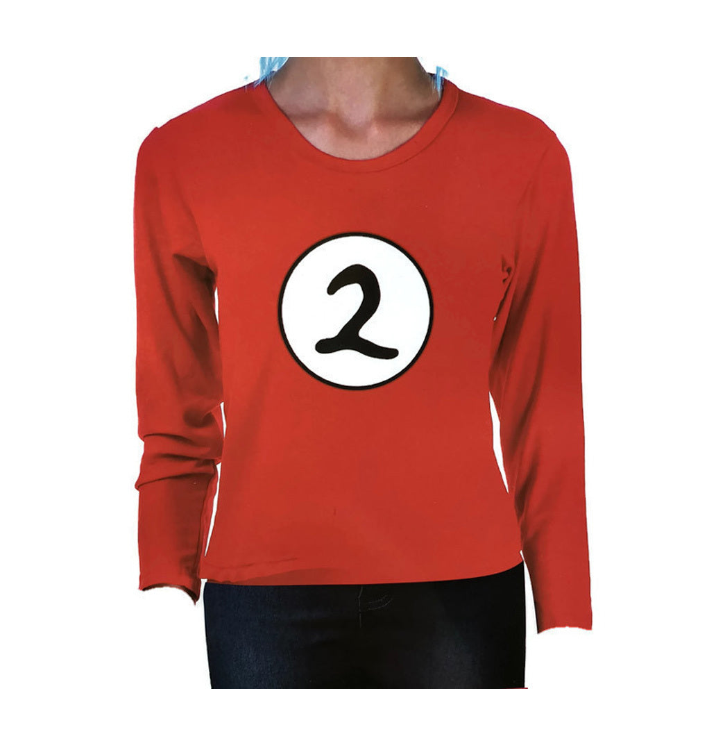 Kids Cat In The Hat Thing 2 Long Sleeve Red Top Party Costume Book Week - L (10-12 Years Old) 5
