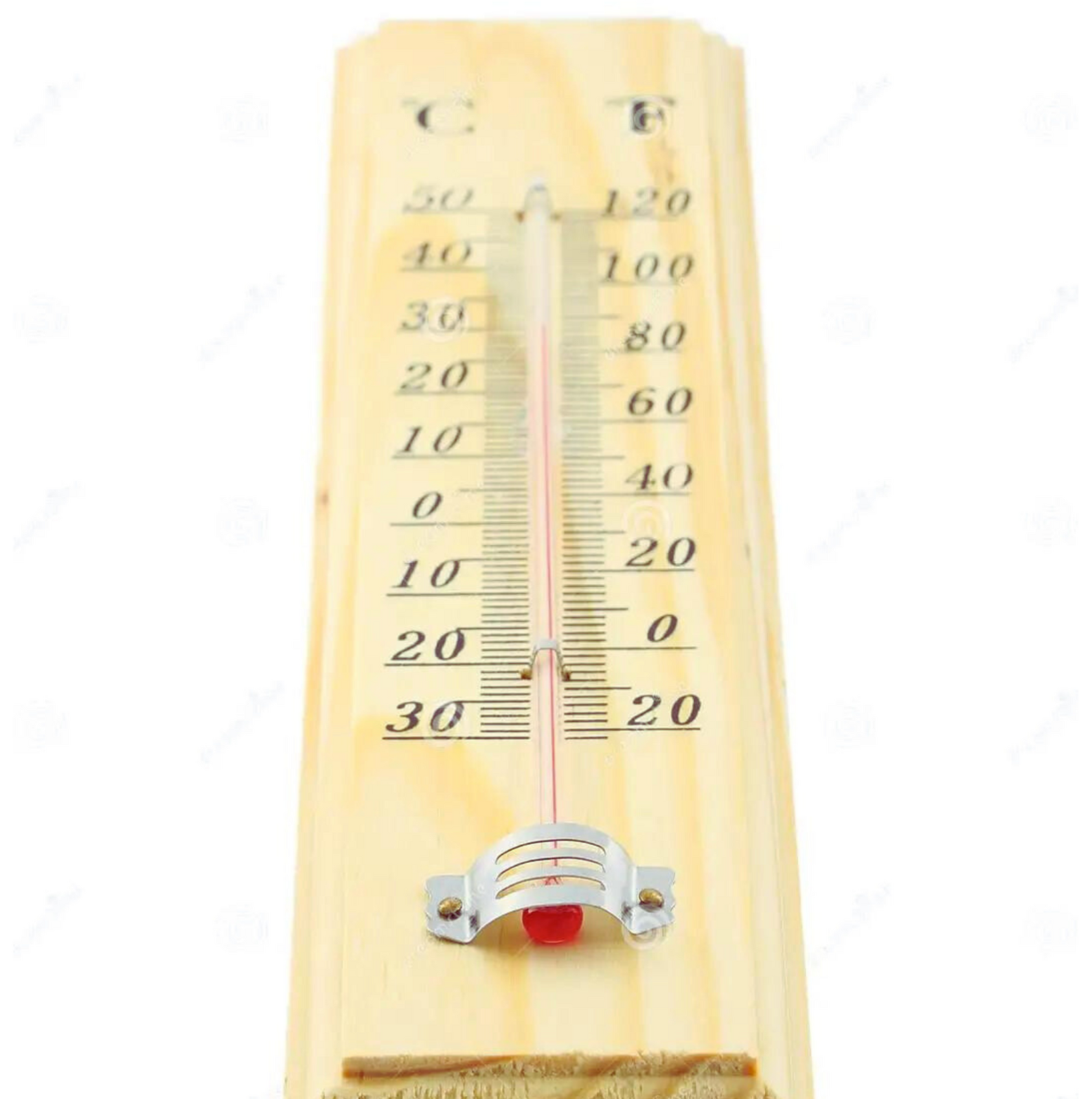 27cm WOODEN THERMOMETER Indoor Outdoor Glass Wall Hanging Room Sensor Jumbo 3