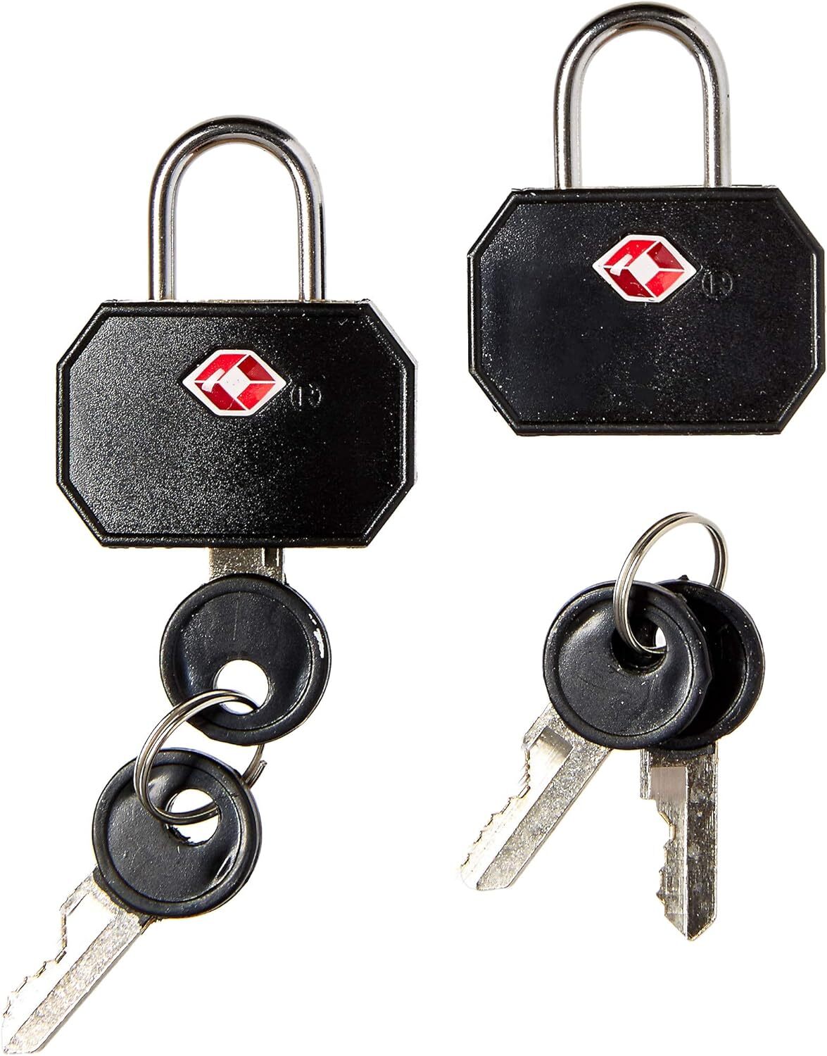 1 Pack of 2 Lewis N. Clark TSA Key Locks Luggage Travel Padlock Keyed - Black 3