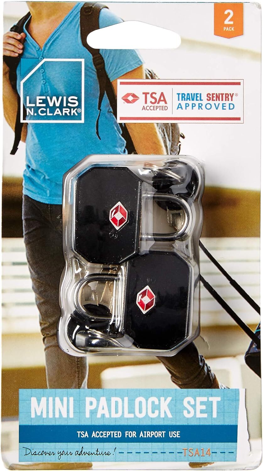1 Pack of 2 Lewis N. Clark TSA Key Locks Luggage Travel Padlock Keyed - Black 4