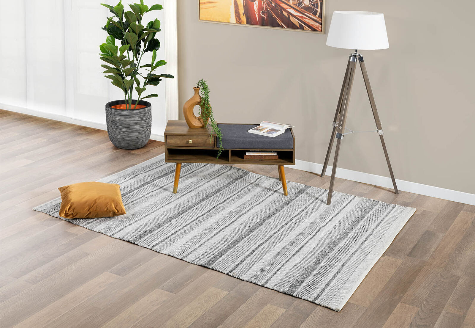 Designer Cabinet Bench Storage with Seat Wooden Shelf Hallway Cupboard - Walnut 3