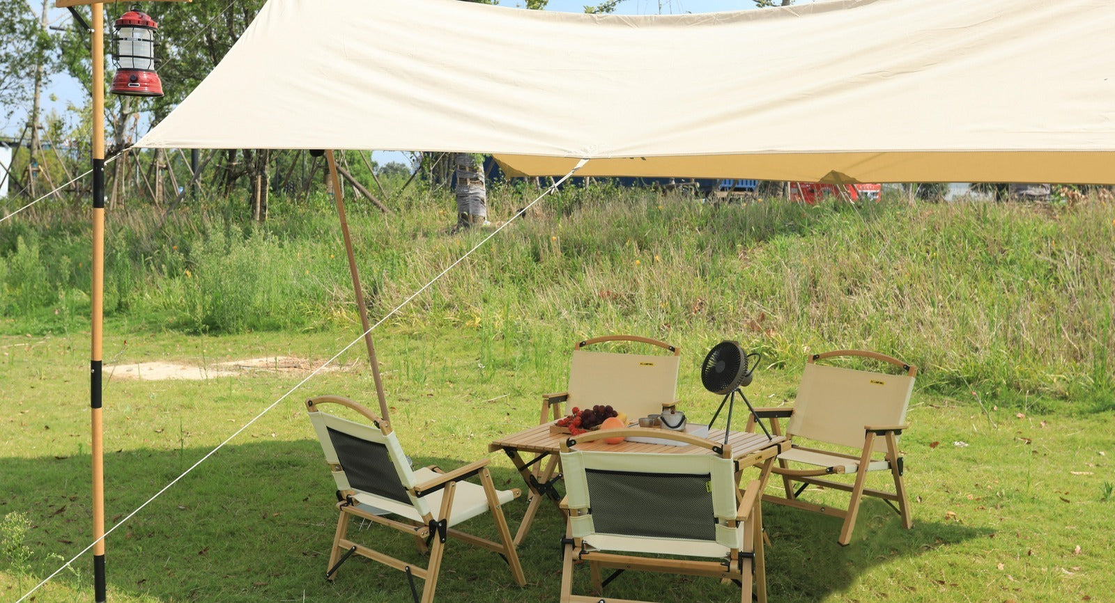 Chair & Table Set Bamboo Camping Folding Portable Outdoor Picnic Travel BBQ 5