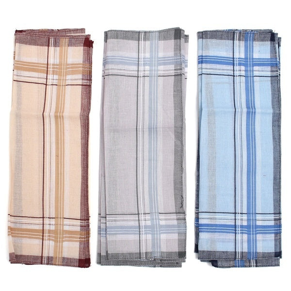 Mens HANDKERCHIEFS 100% Cotton Pocket Square Hanky Handkerchief 35x35cm - 4 Hankies 3