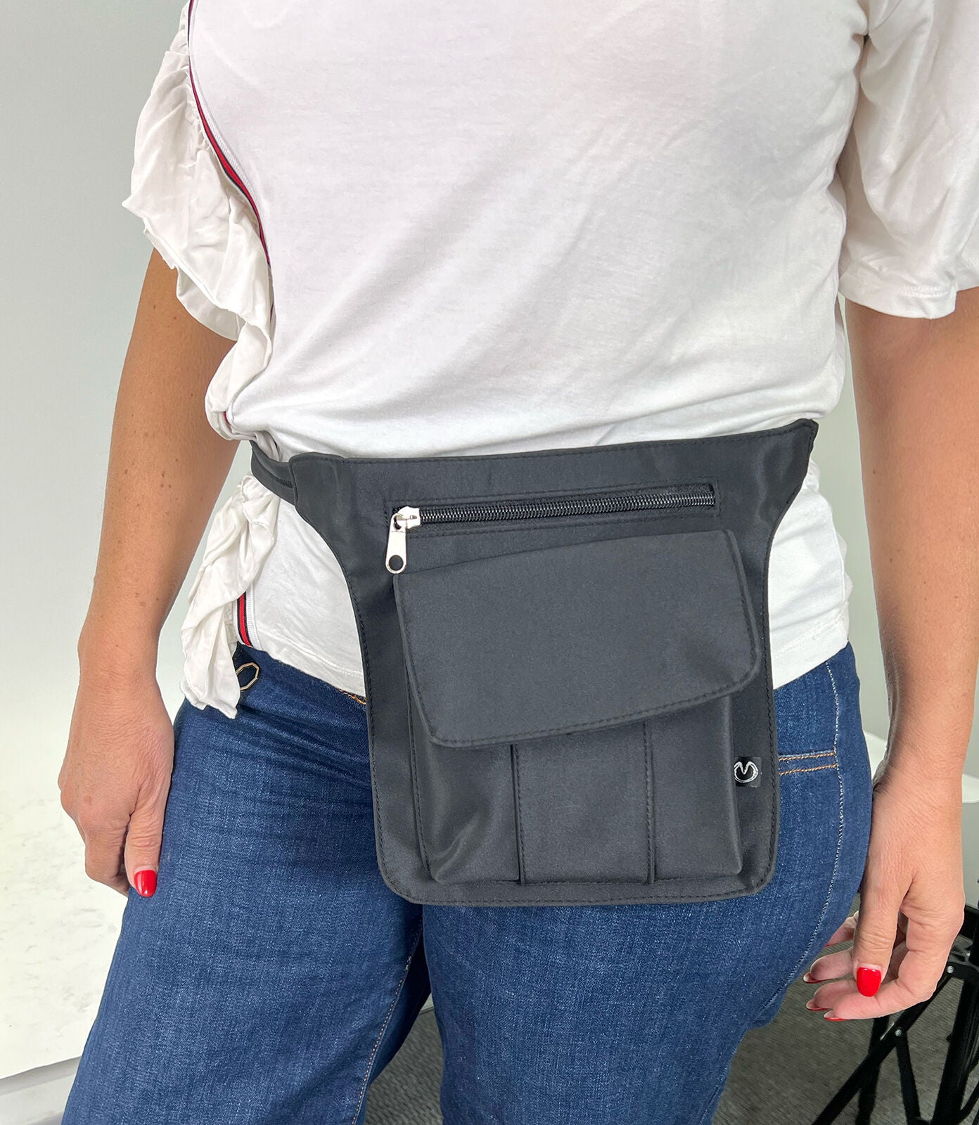 Milleni Waist Bag Utility Travel Belt Bum Bag Adjustable Strap w/ Zipper in Black 3