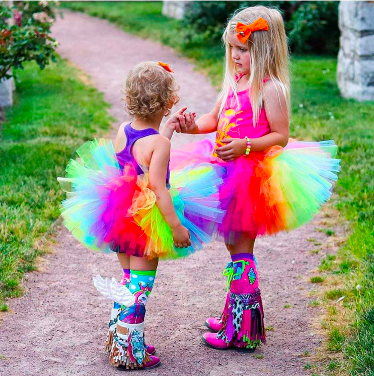 MADMIA Flying Unicorn Toddler Long Knee High Socks - Girl's Pair - Pink/Blue 6