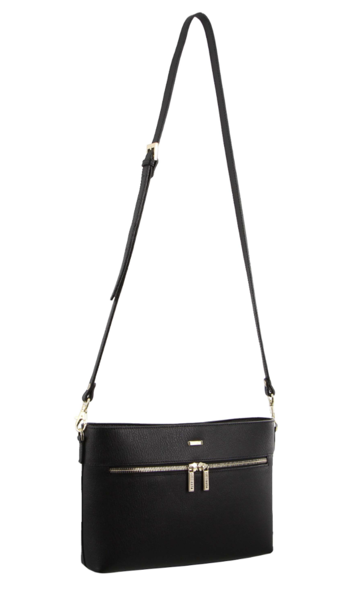 Morrissey Italian Structured Leather Cross Body Handbag (MO3028) Bag - Black 3