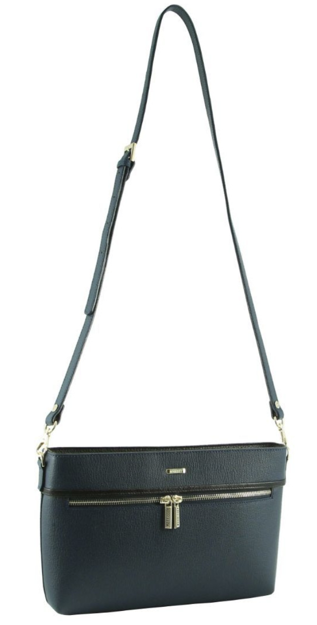 Morrissey Italian Structured Leather Cross Body Handbag (MO3028) Bag - Navy 3