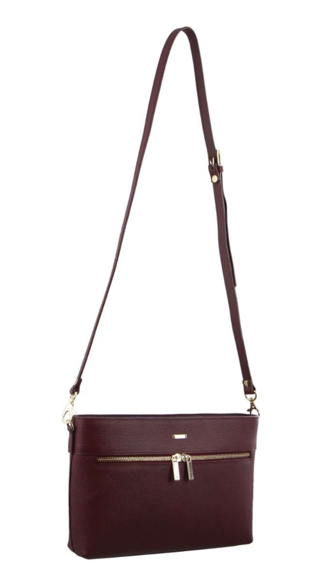 Morrissey Italian Structured Leather Cross Body Handbag (MO3028) Bag - Wine 3
