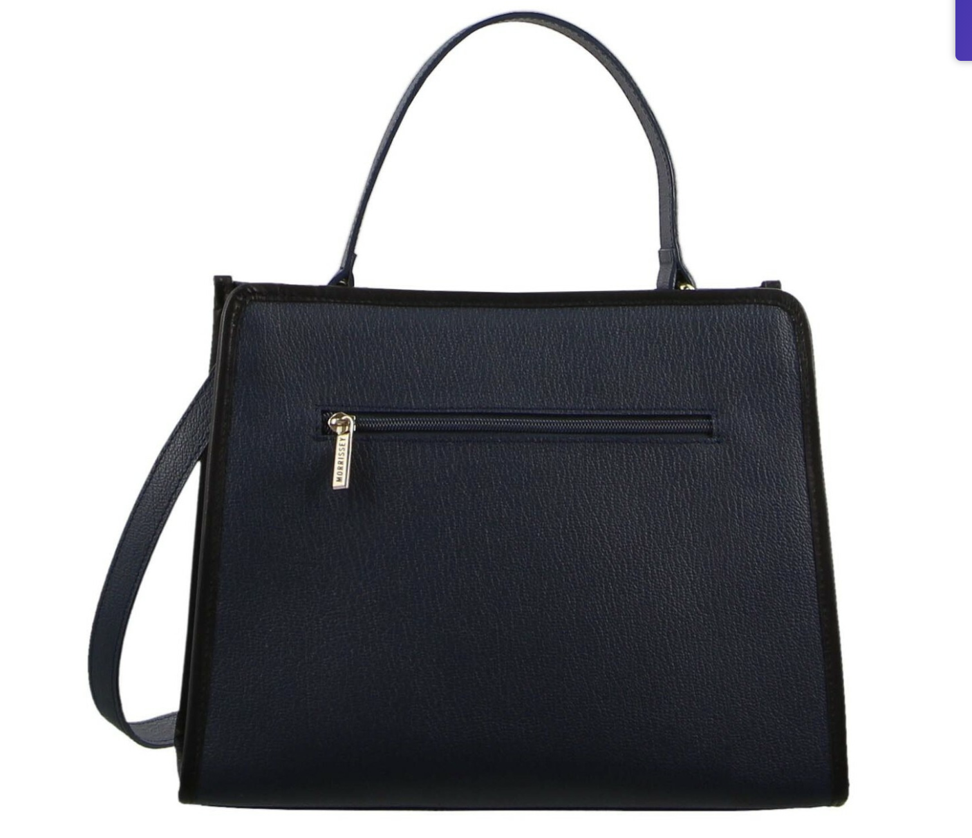 Morrissey Ladies Italian Structured Leather Tote Bag Handbag Womens - Navy 4