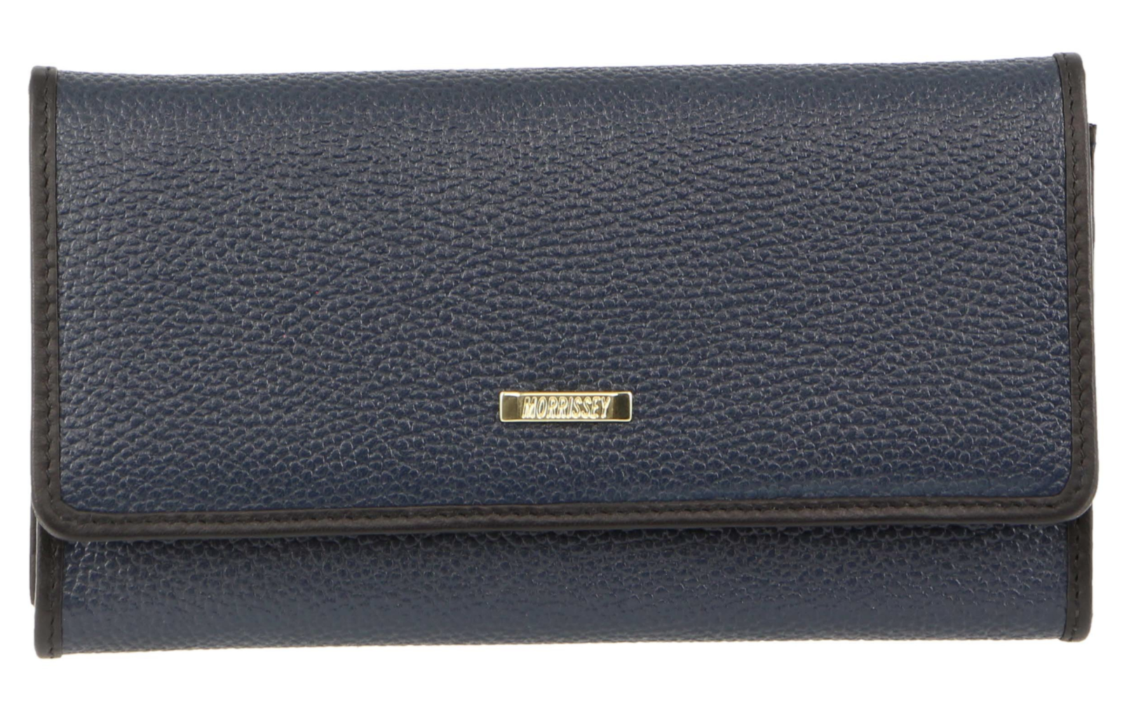 Morrissey Italian Structured Leather Flap Over Ladies Wallet - Navy 3