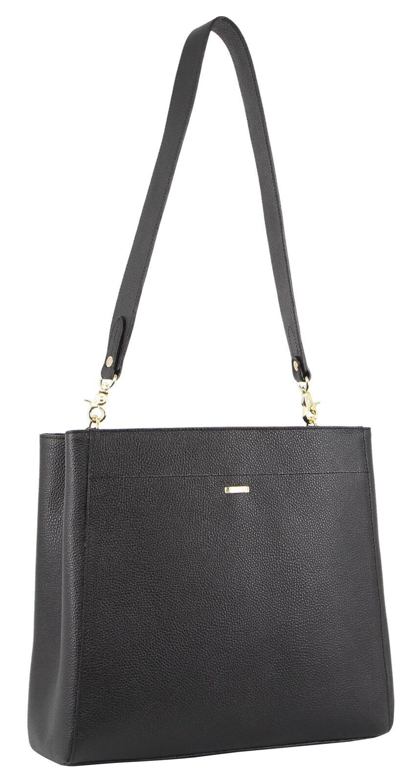Morrissey Womens Italian Structured Leather Cross Body Bag Handbag Ladies - Black 5