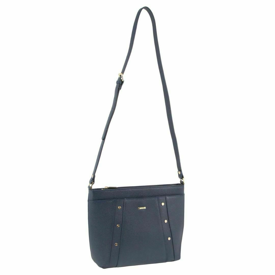 Morrissey Italian Womens Structured Leather Cross Body Handbag Bag Ladies - Navy 3