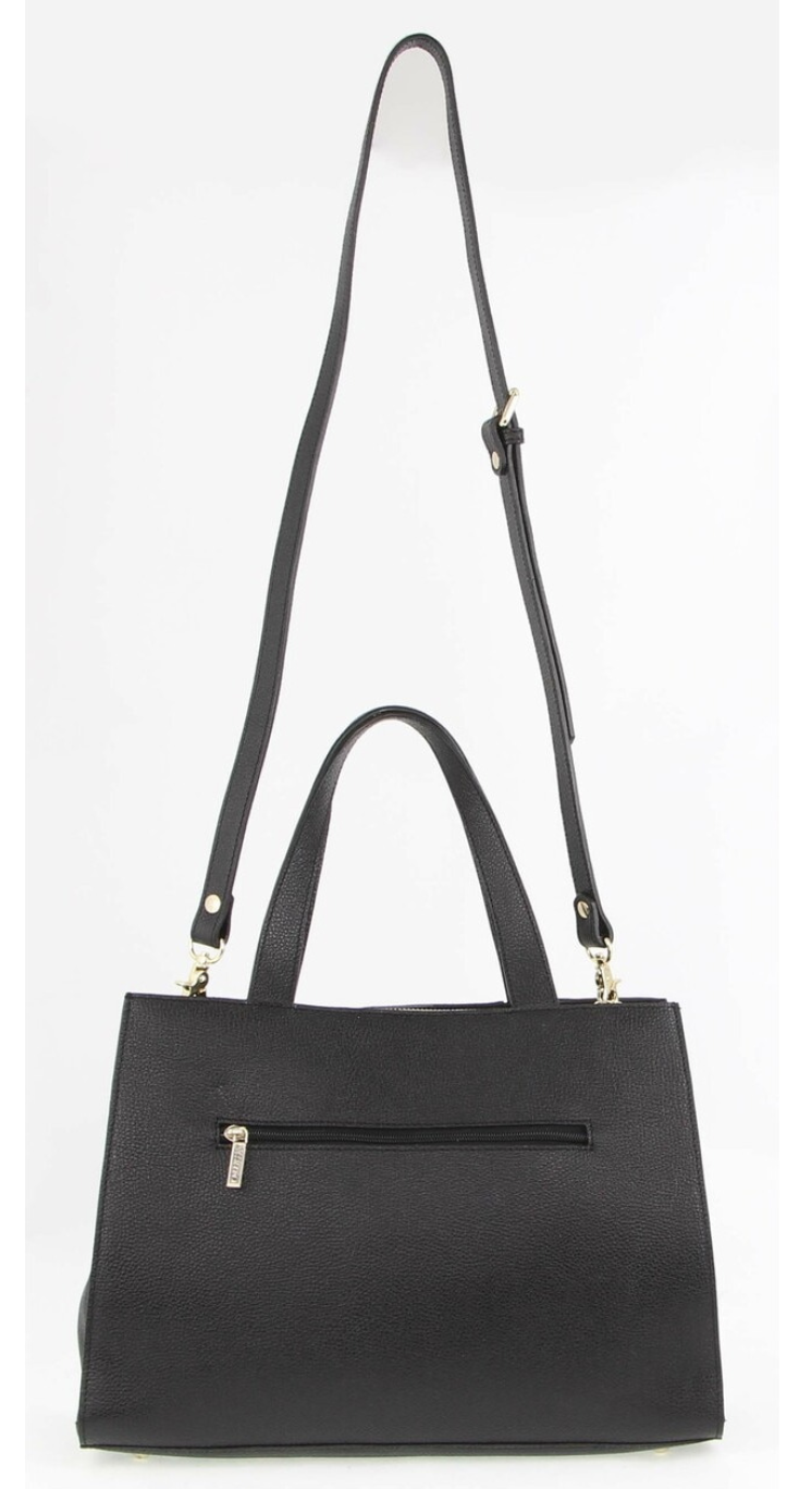 Morrissey Womens Italian Structured Leather Bag Tote Handbag Ladies - Black 3