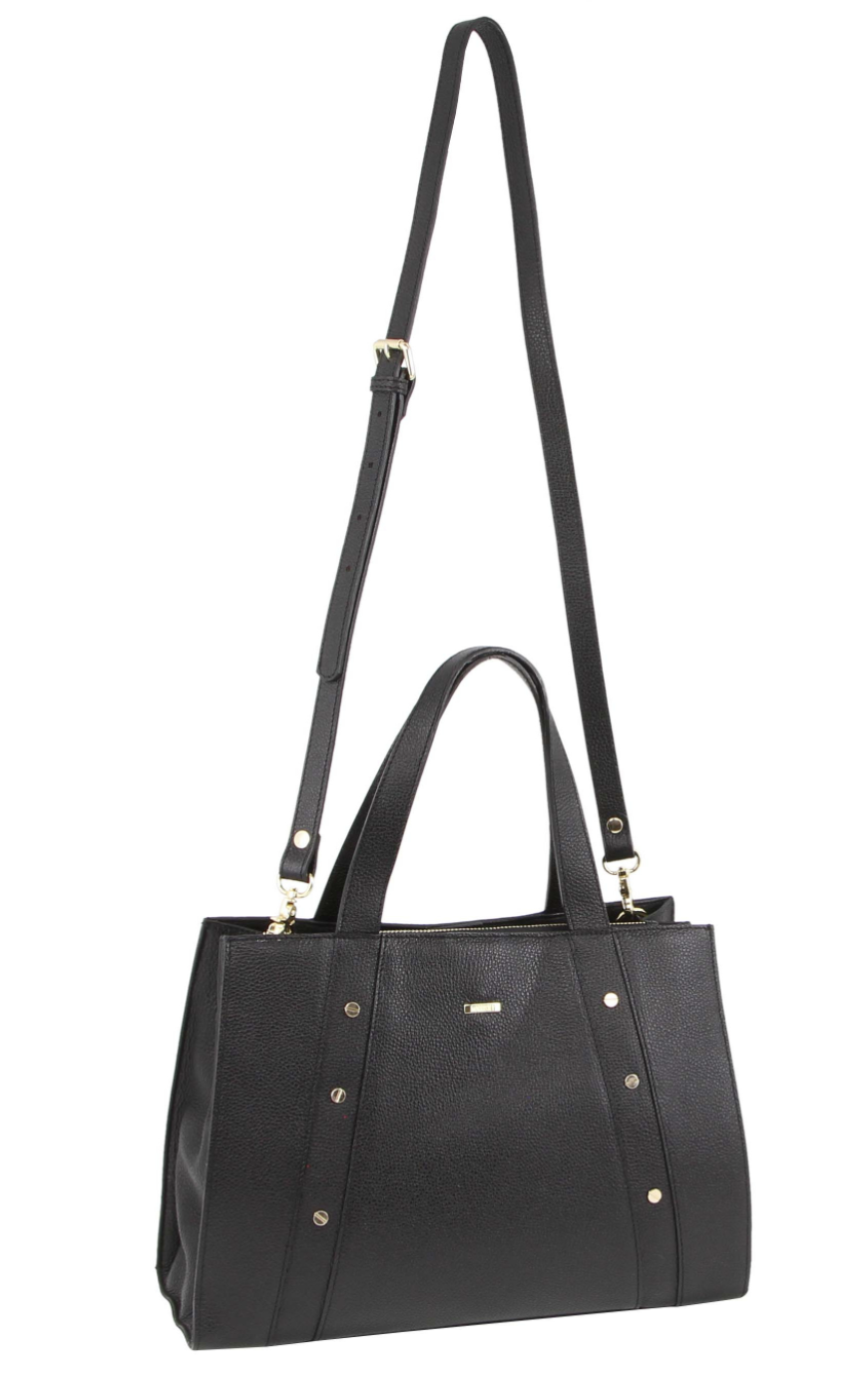 Morrissey Womens Italian Structured Leather Bag Tote Handbag Ladies - Black 4