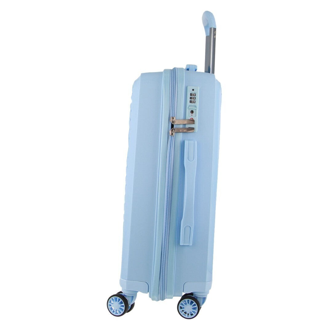 Pierre Cardin Inspired Milleni Cabin Luggage Bag Travel Carry On Suitcase 54cm (39L) - Blue 7