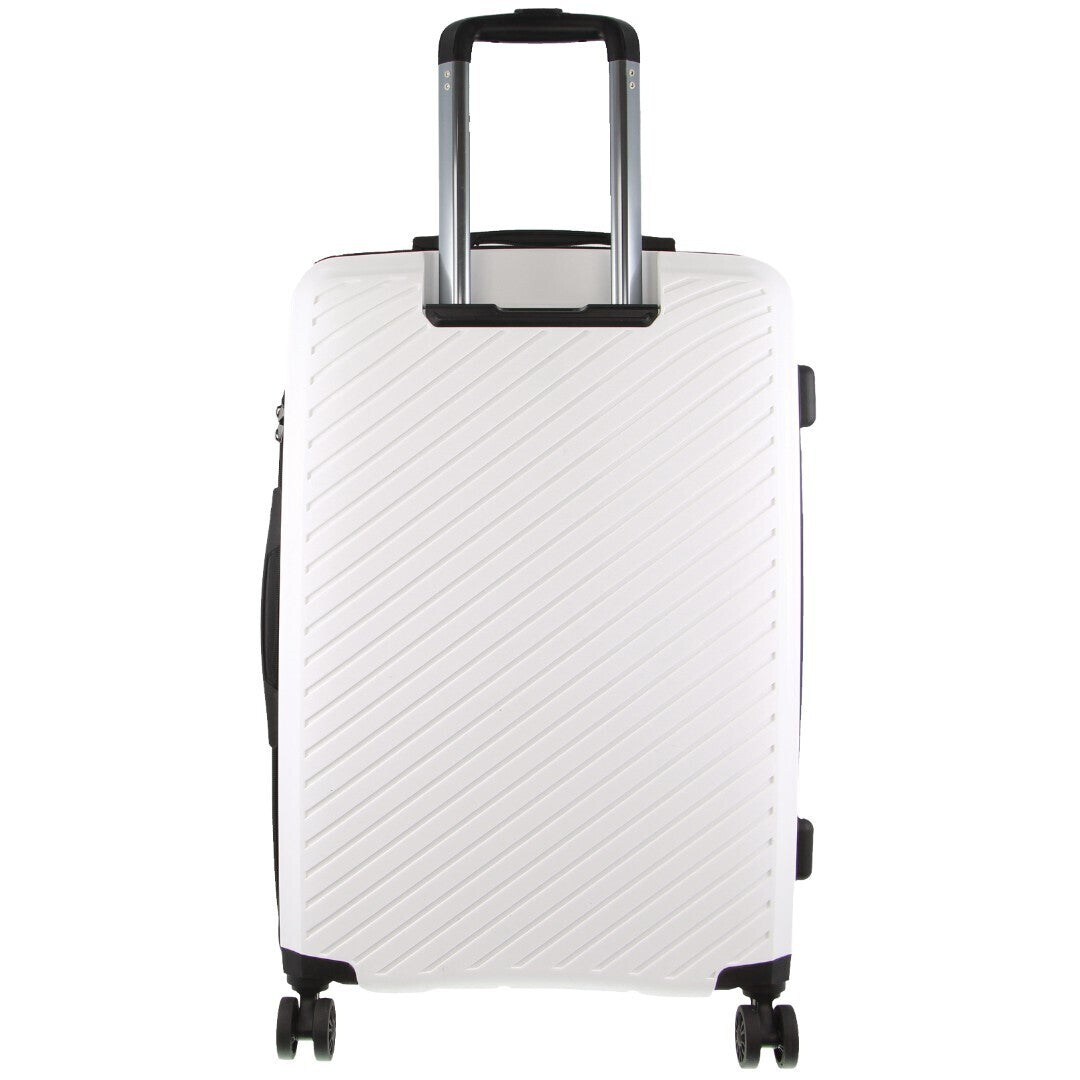 Pierre Cardin Inspired Milleni Checked Luggage Bag Travel Carry On Suitcase 75cm (124L) - White 5