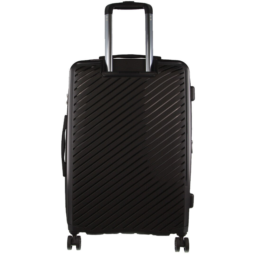 Pierre Cardin Inspired Milleni Checked Luggage Bag Travel Carry On Suitcase 65cm (82.5L) - Black 5