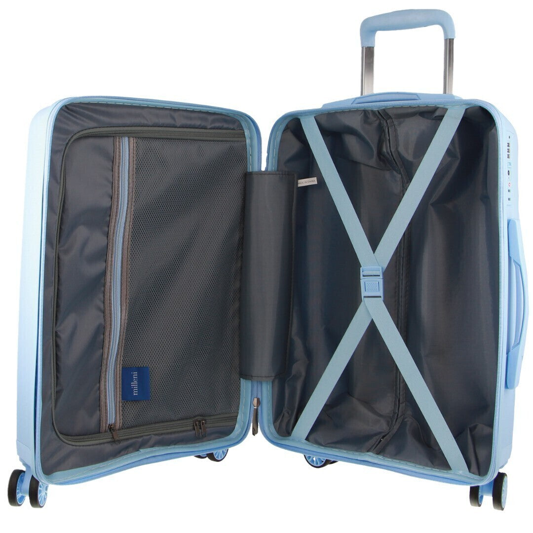 Pierre Cardin Inspired Milleni Luggage Bag Large in Blue + FREE Milleni Waist Bag 5