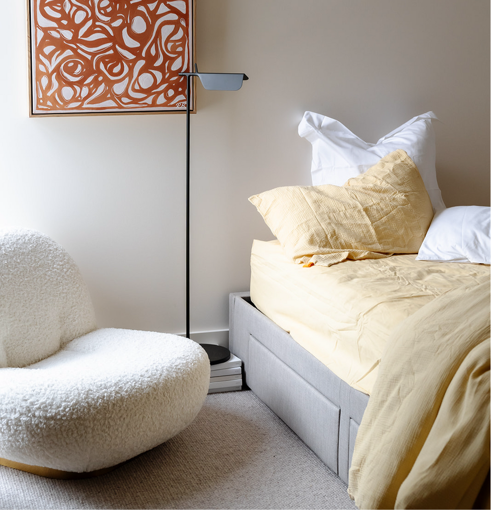 100% Cotton Muslin Duvet Quilt Cover Set w/ 2 Pillow Cases in Yellow - King