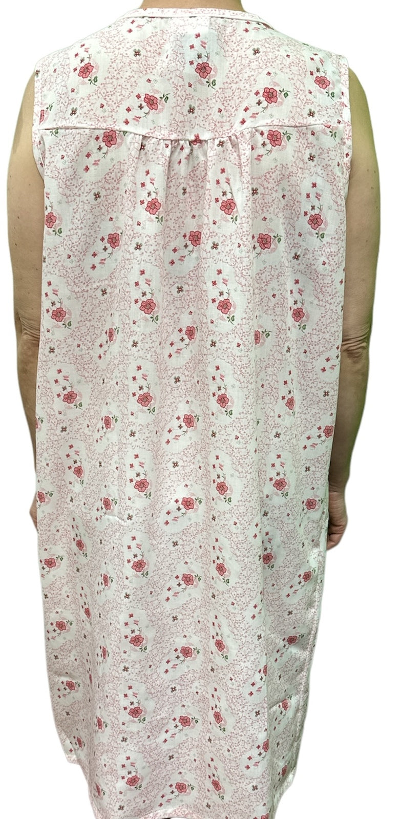 Womens 100% Cotton Sleeveless Nightie Gown Night Dress Pyjamas PJ Pajamas Sleep - Pink - 14 4