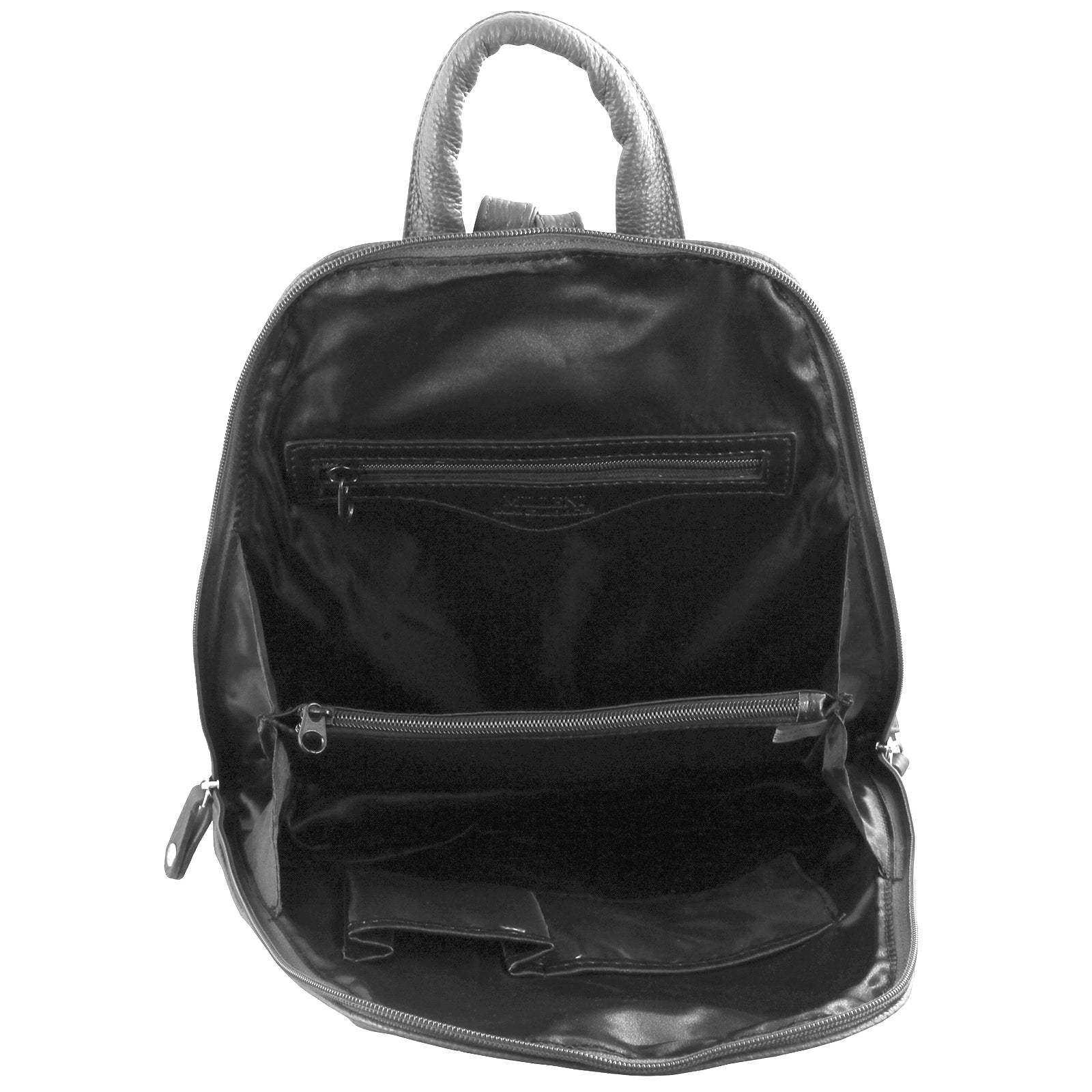 Milleni Womens Bag Italian Leather Soft Nappa Leather Backpack Travel - Black/Chestnut 3