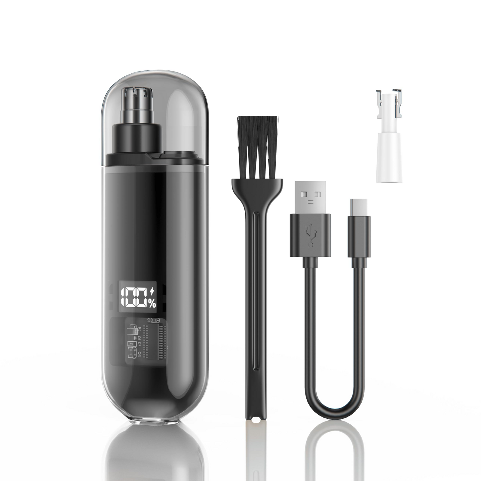 Handheld Portable Nose Hair Trimmer Rechargeable USB-C Clipper Shaver in Black 3