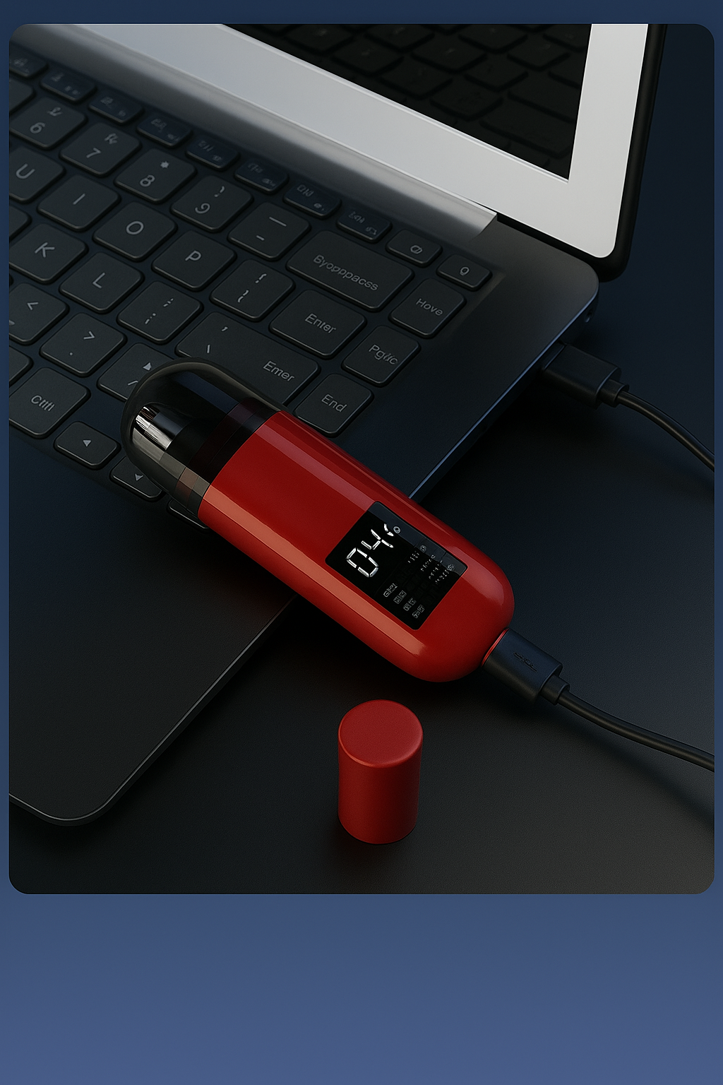 Handheld Portable Nose Hair Trimmer Rechargeable USB-C Clipper Shaver in Red/Orange 3