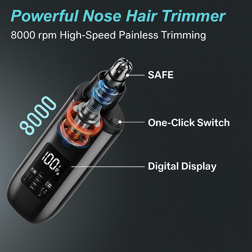 Handheld Portable Nose Hair Trimmer Rechargeable USB-C Clipper Shaver in Red/Orange 4