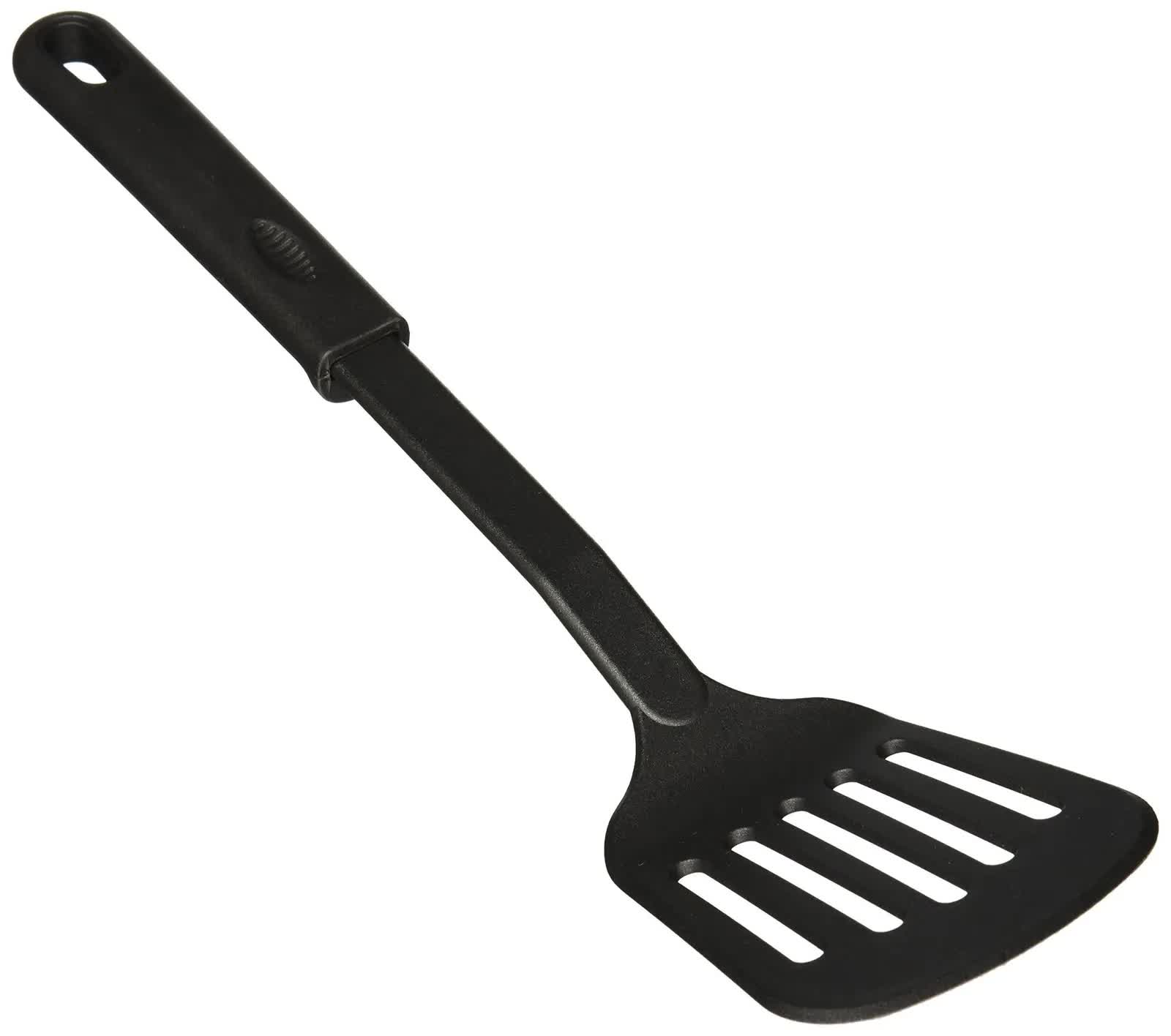 6x 32cm Nylon Slotted Non-Stick Spatula Cooking Tool Utensil in Black 4