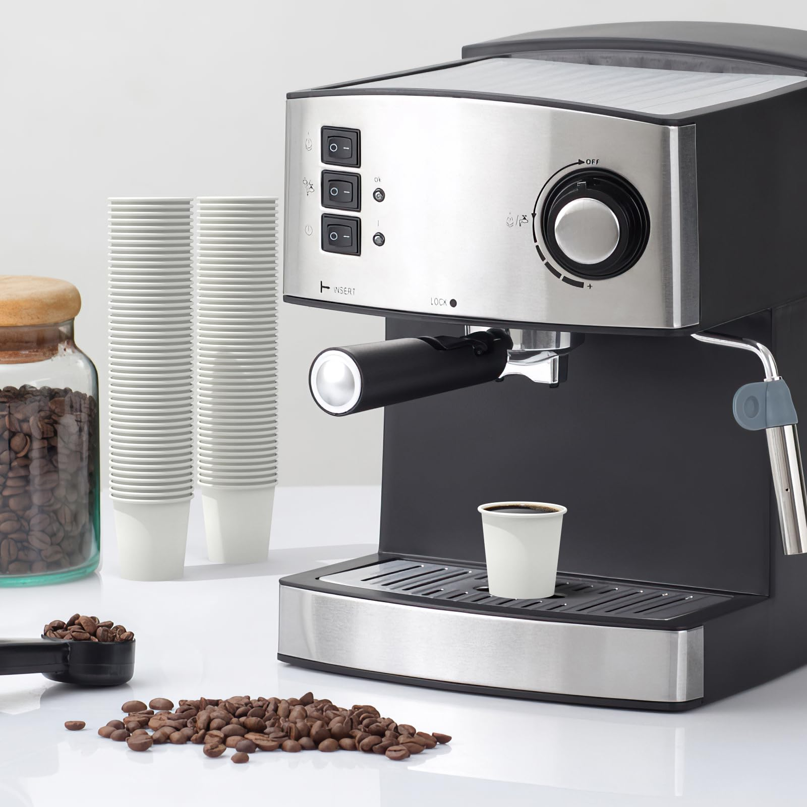 2400x 4oz Premium Small Paper Coffee Cups Espresso Macchiato Piccolo Short Black in White 5